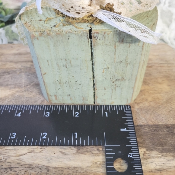 Cute Wood Fall Pumpkin in Sage Green - Picture 4 of 6